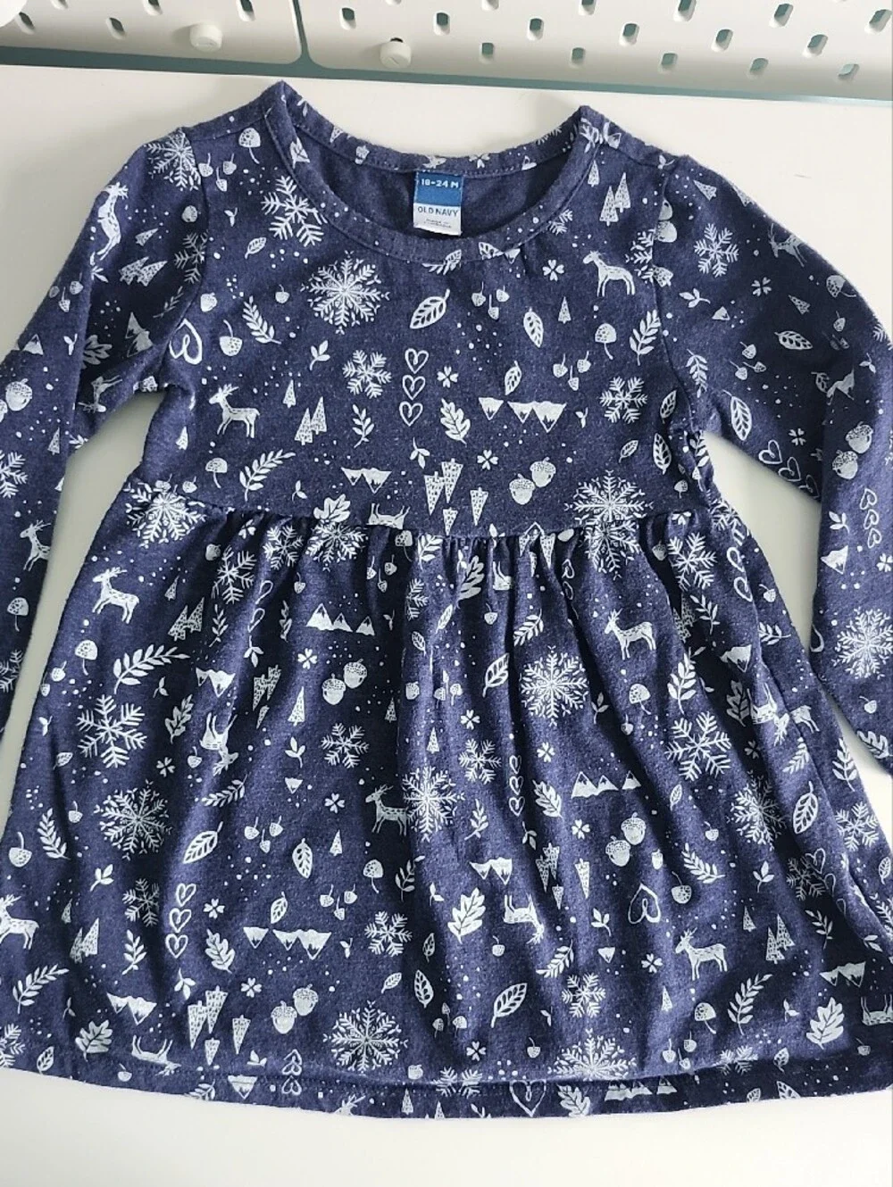 Old Navy Red & Navy Patterned Holiday Dress Duo